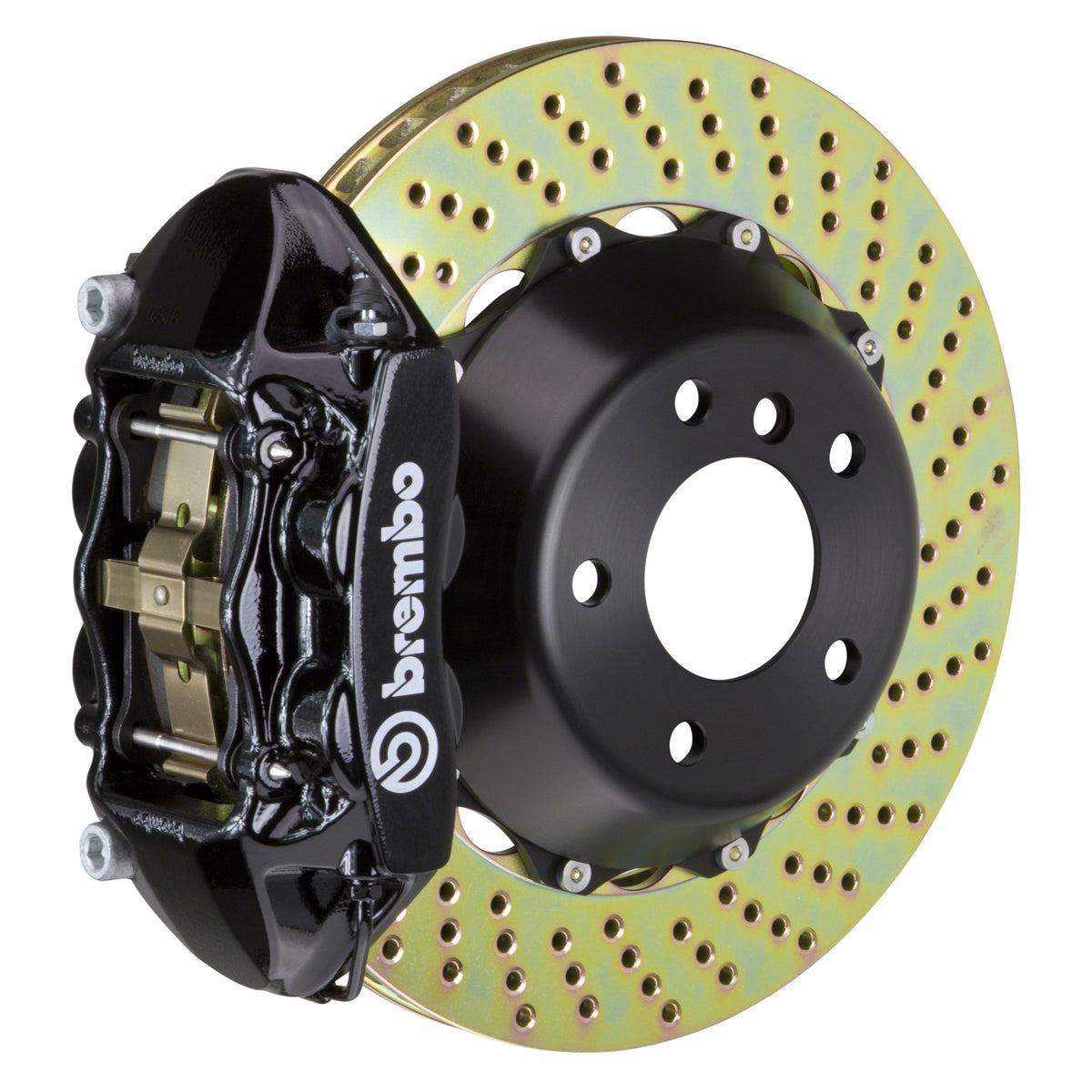 Brembo GT Rear Big Brake Kit, 4-Piston Black Calipers, 345x28mm Drilled 2-Piece Rotors, Fits 2010-2018 Mercedes-Benz CLS550 and more 2P1.8039A1