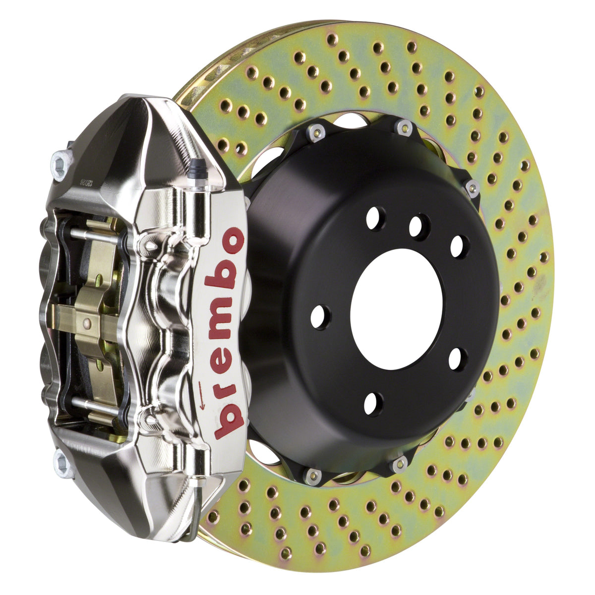 Brembo GT-R Rear Big Brake Kit, 4-Piston Nickel Plated Calipers, 345x28mm Drilled 2-Piece Rotors, Fits 2009-2017 INFINITI FX50, QX70, FX35 2P1.8037AR