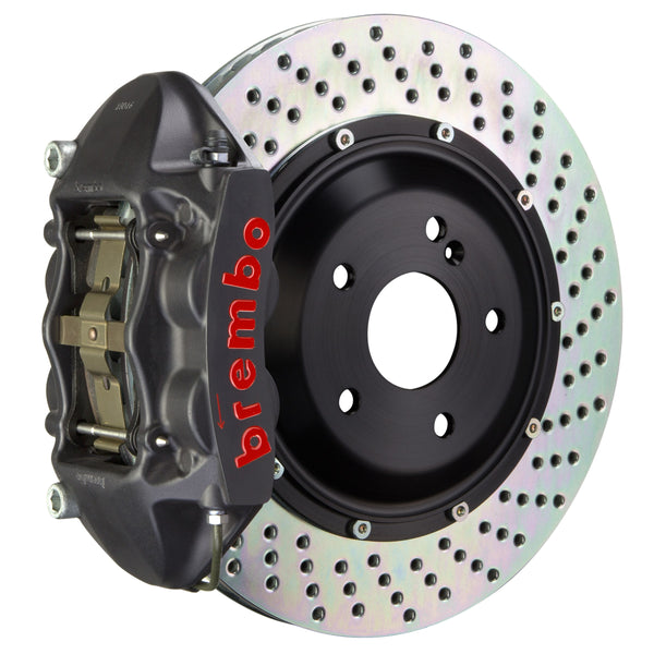 Brembo GT-S Rear Big Brake Kit, 4-Piston Black Hard Anodized Calipers, 380x28mm Drilled 2-Piece Rotors, Fits 2012-2026 Porsche 911 2P1.9063AS