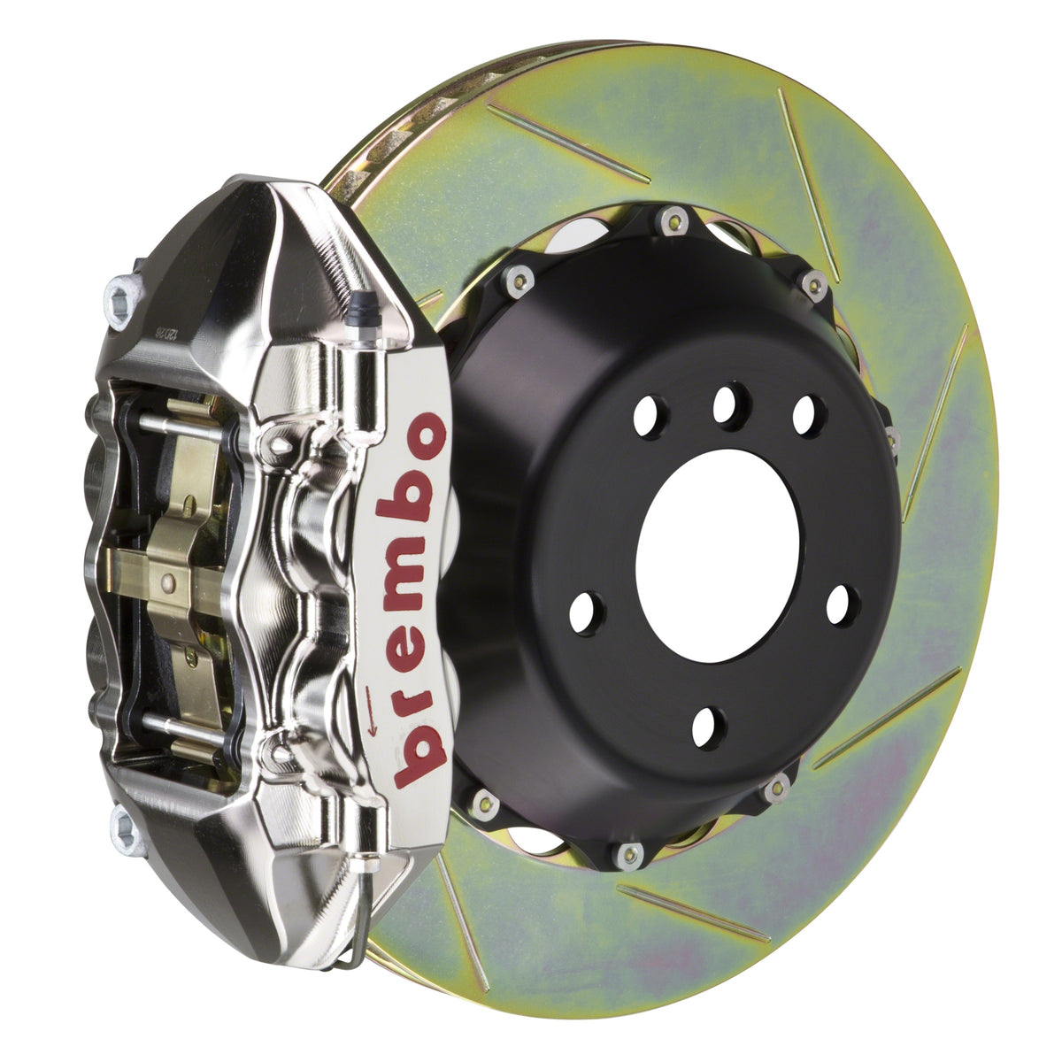 Brembo GT-R Rear Big Brake Kit, 4-Piston Nickel Plated Calipers, 345x28mm Type-1 Slotted 2-Piece Rotors, Fits 2006-2012 BMW 335i and more 2P2.8011AR