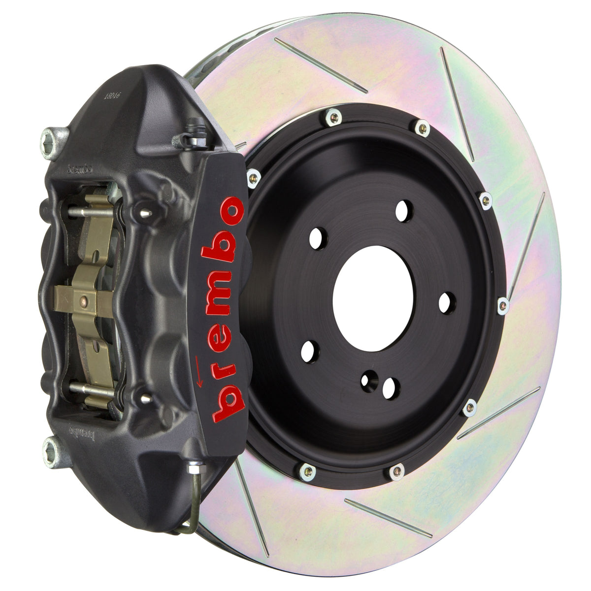 Brembo GT-S Rear Big Brake Kit, 4-Piston Black Hard Anodized Calipers, 380x28mm Type-1 Slotted 2-Piece Rotors, Fits 2023-2025 Nissan Z 2P2.9069AS