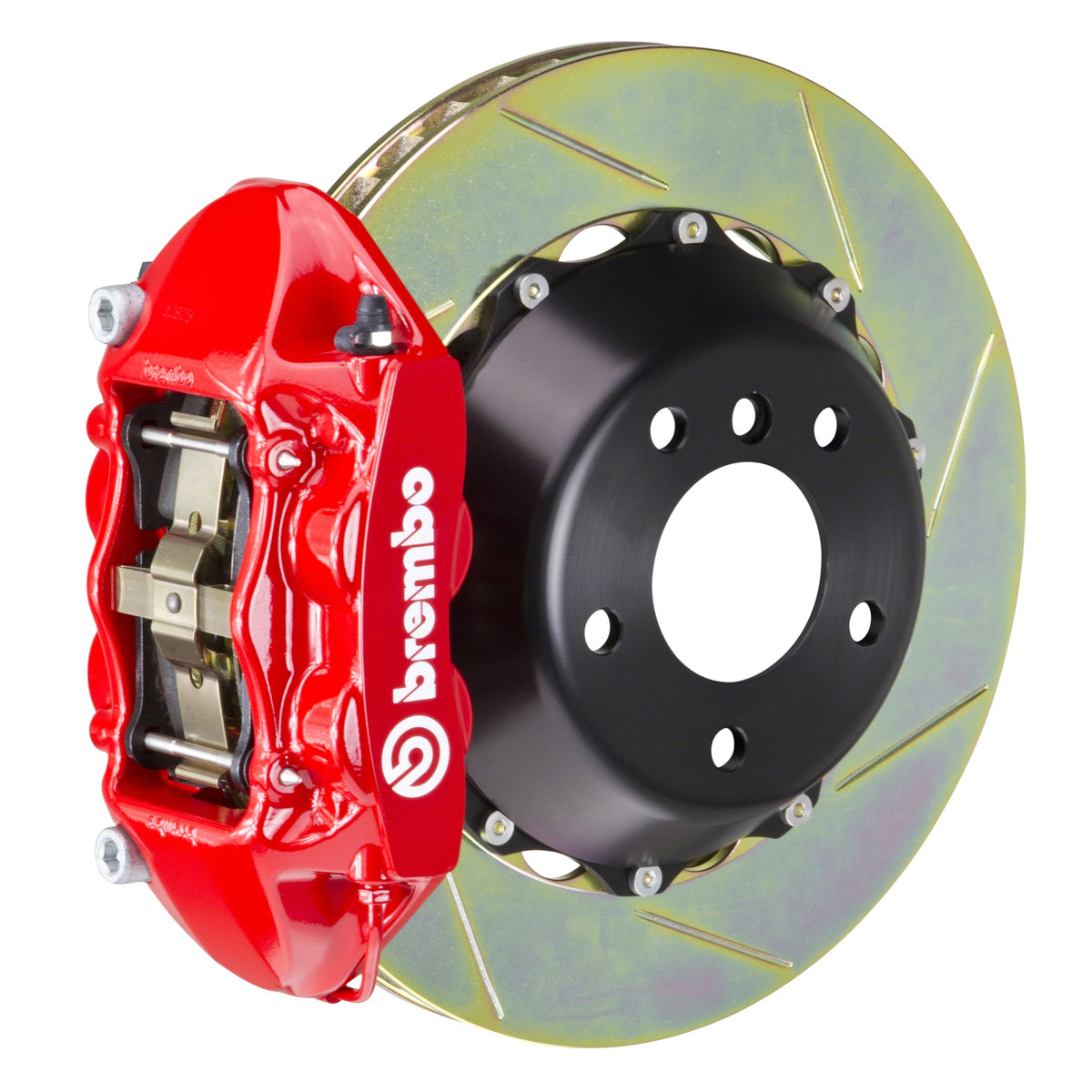 Brembo GT Rear Big Brake Kit, 4-Piston Red Calipers, 345x28mm Type-1 Slotted 2-Piece Rotors, Fits 2016 Porsche Boxster 2P2.8058A2