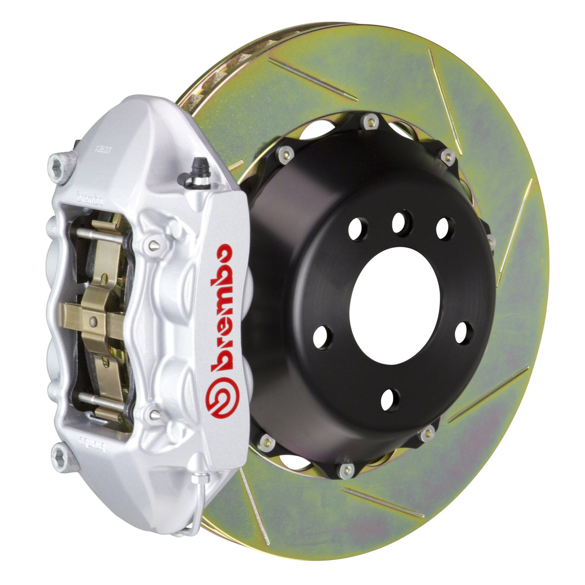 Brembo GT Rear Big Brake Kit, 4-Piston Silver Calipers, 345x28mm Type-1 Slotted 2-Piece Rotors, Fits 2013-2024 Lexus IS350, GS350 and more 2P2.8050A3