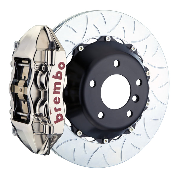 Brembo GT-R Rear Big Brake Kit, 4-Piston Nickel Plated Calipers, 345x28mm Type-3 Slotted 2-Piece Rotors, Fits 2015-2020 BMW M4, M3, M2 2P3.8061AR