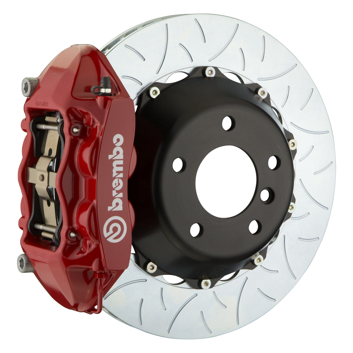 Brembo GT Rear Big Brake Kit, 4-Piston Red Calipers, 380x28mm Type-3 Slotted 2-Piece Rotors, Fits 2008-2019 Maserati GranTurismo and more 2P3.9023A2