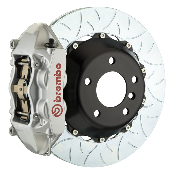 Brembo GT Rear Big Brake Kit, 4-Piston Silver Calipers, 380x28mm Type-3 Slotted 2-Piece Rotors, Fits 2015-2023 Ford Mustang 2P3.9049A3
