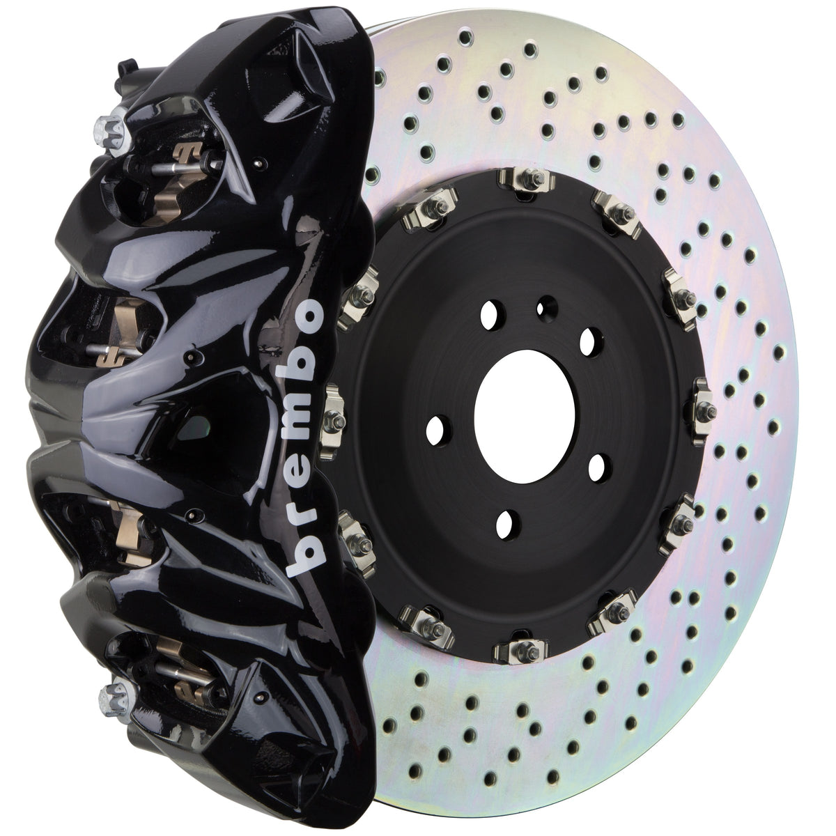 Brembo GT Front Big Brake Kit, 8-Piston Black Calipers, 412x38mm Drilled 2-Piece Rotors, Fits 2005-2011 Mercedes-Benz G55 AMG 1Q1.9618A1