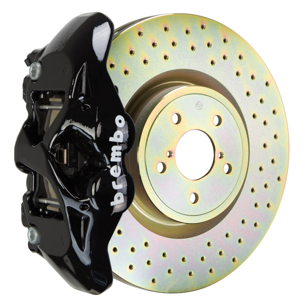 Brembo GT Front Big Brake Kit, 4-Piston Black Calipers, 326x30mm Drilled Rotors, Fits 2015-2021 Subaru WRX 1S4.6002A1