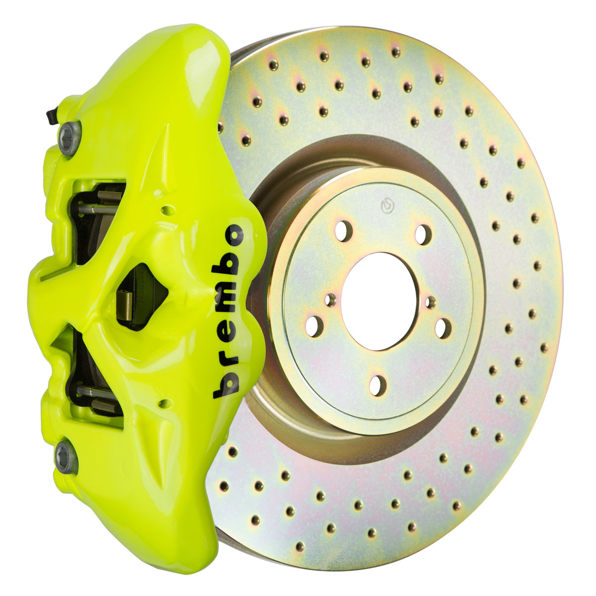 Brembo GT Front Big Brake Kit, 4-Piston Fluorescent Yellow Calipers, 326x30mm Drilled Rotors, Fits 2002-2014 Subaru Impreza, Legacy 1S4.6001A7
