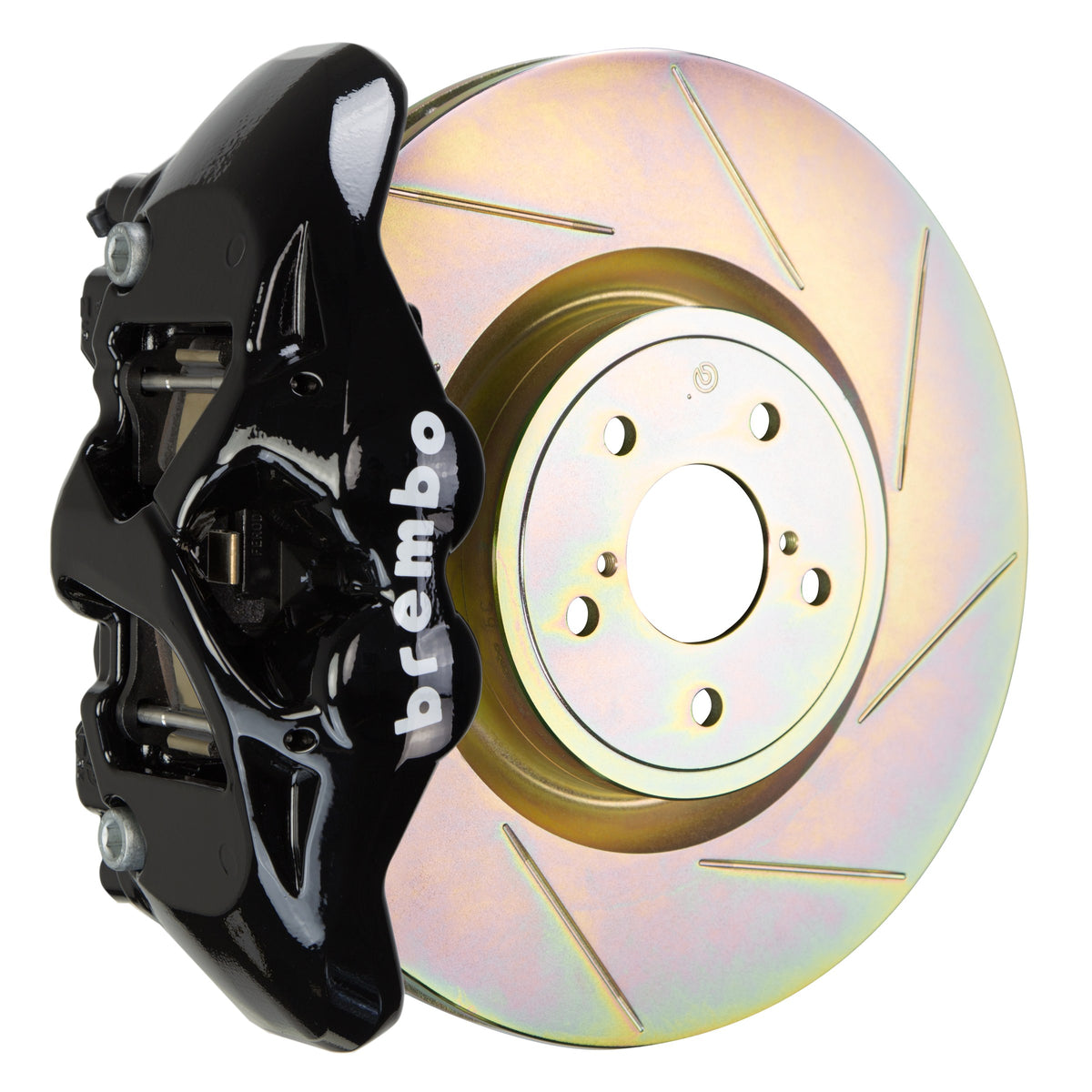Brembo GT Front Big Brake Kit, 4-Piston Black Calipers, 326x30mm Type-1 Slotted Rotors, Fits 2002-2014 Subaru Impreza, Legacy 1S5.6001A1