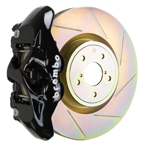 Brembo GT Front Big Brake Kit, 4-Piston Black Calipers, 326x30mm Type-1 Slotted Rotors, Fits 2002-2014 Subaru Impreza, Legacy 1S5.6001A1