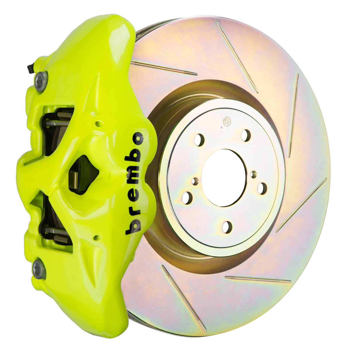 Brembo GT Front Big Brake Kit, 4-Piston Fluorescent Yellow Calipers, 326x30mm Type-1 Slotted Rotors, Fits 2002-2014 Subaru Impreza, Legacy 1S5.6001A7