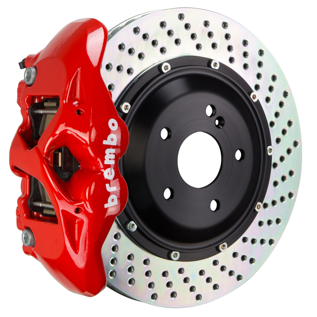 Brembo GT Rear Big Brake Kit, 4-Piston Red Calipers, 380x28mm Drilled 2-Piece Rotors, Fits 2005-2018 Mercedes-Benz G55 AMG and more 2S1.9009A2