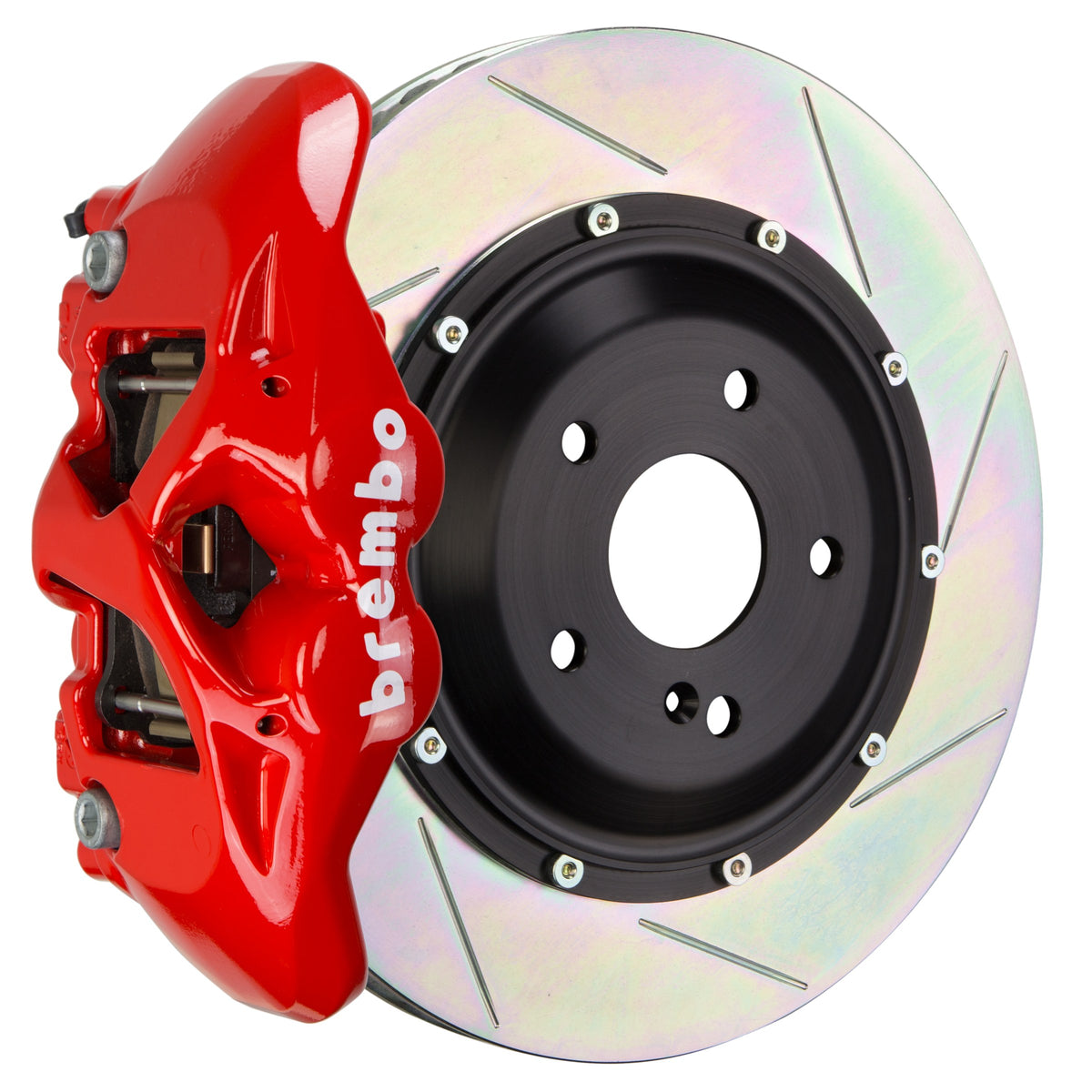 Brembo GT Rear Big Brake Kit, 4-Piston Red Calipers, 380x28mm Type-1 Slotted 2-Piece Rotors, Fits 2014-2021 Maserati Ghibli 2S2.9017A2
