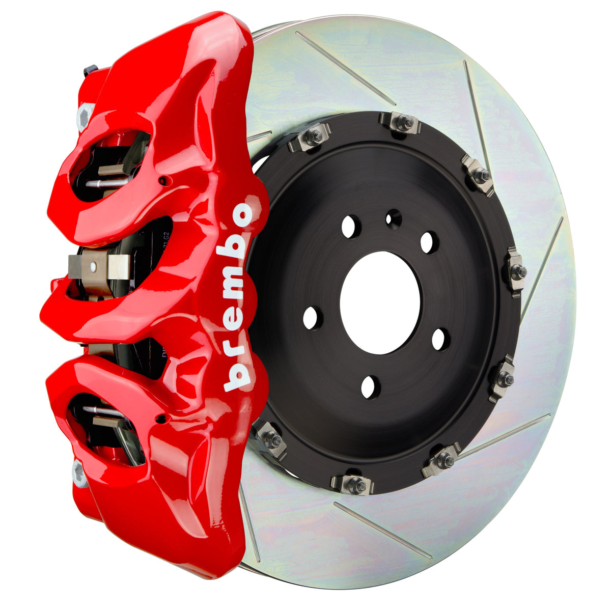 Brembo GT Front Big Brake Kit, 6-Piston Red Calipers, 380x34mm Type-1 Slotted 2-Piece Rotors, Fits 2008-2013 BMW M3 1T2.9010A2