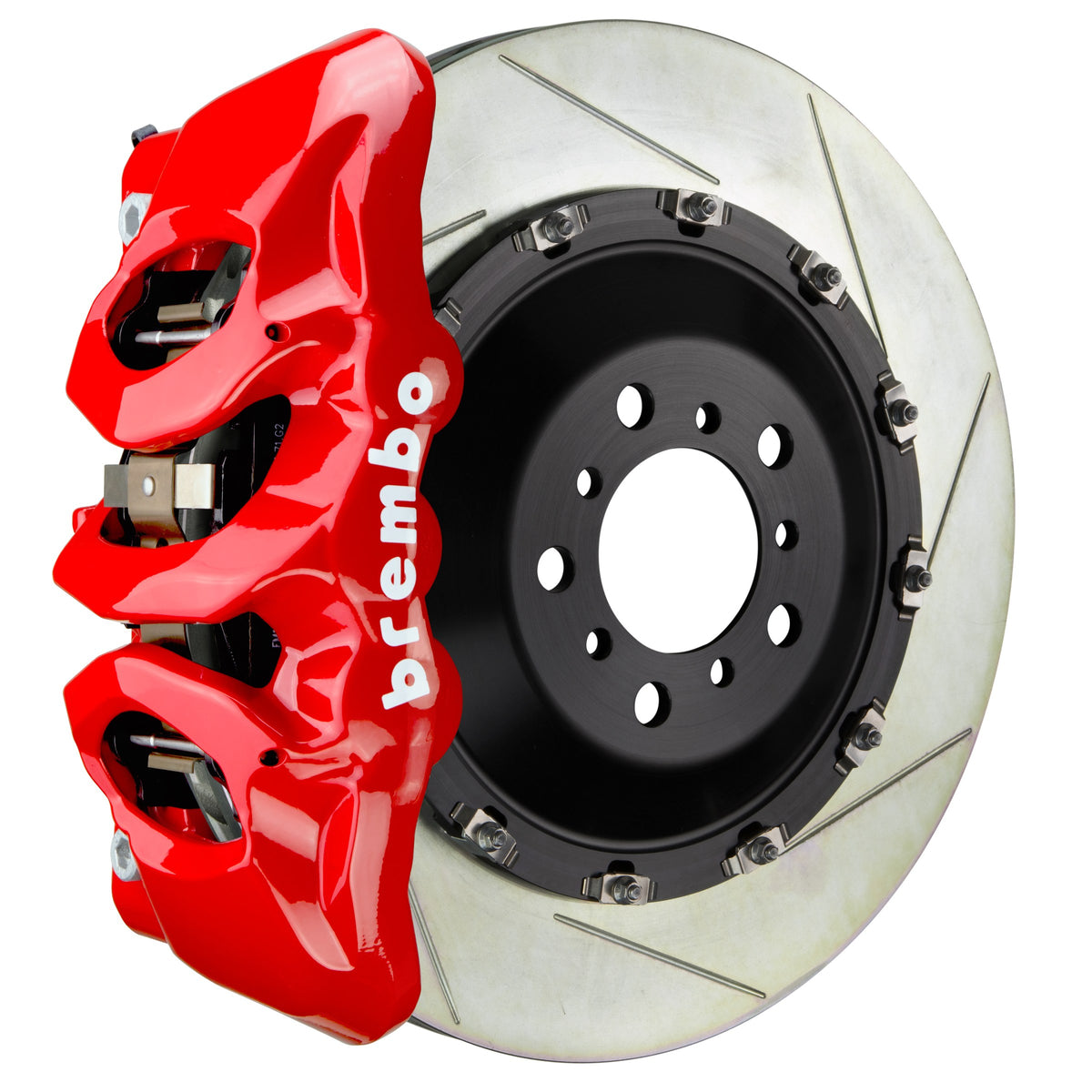 Brembo GT Front Big Brake Kit, 6-Piston Red Calipers, 405x34mm Type-1 Slotted 2-Piece Rotors, Fits 2015-2021 BMW M2, M4, M3 1T2.9501A2