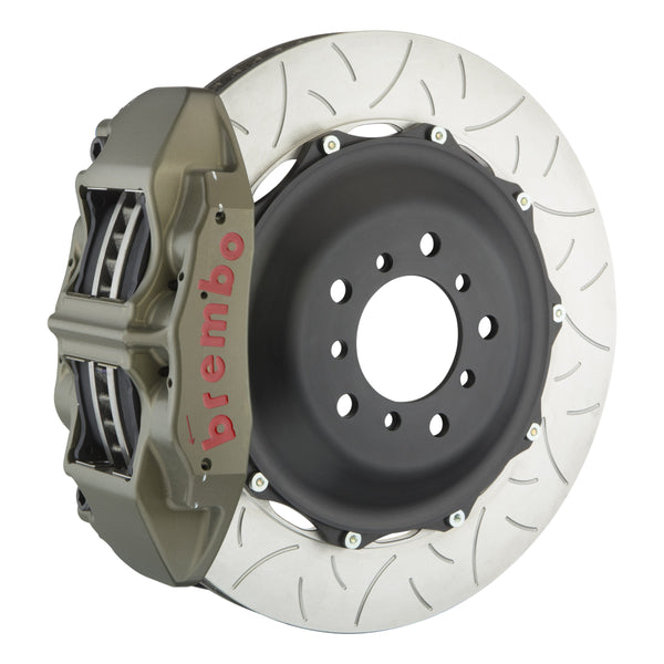 Brembo Pista Race Front Big Brake Kit, 6-Piston Clear Hard Anodized Calipers, 380x32mm Type-3 Slotted 2-Piece Rotors 3K3.9012AZ