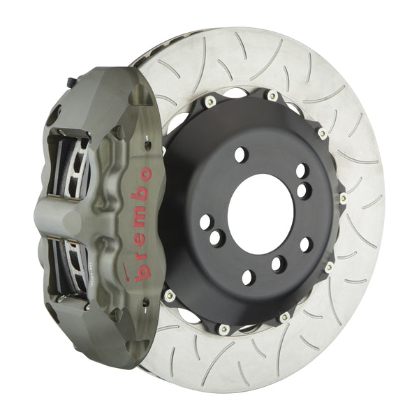 Brembo Pista Race Rear Big Brake Kit, 4-Piston Clear Hard Anodized Calipers, 332x32mm Type-3 Slotted 2-Piece Rotors, Fits Porsche 911 4K3.7003A