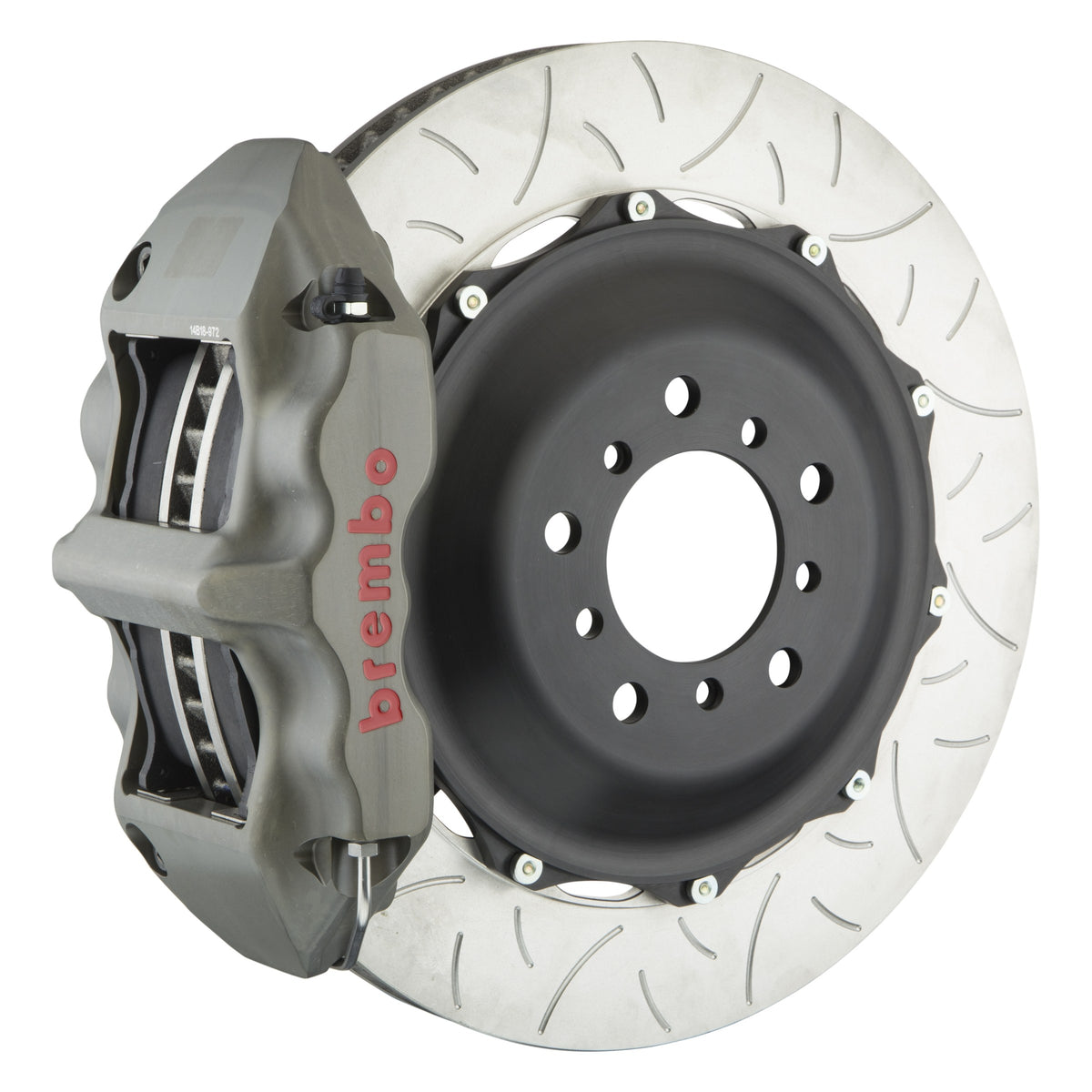 Brembo Pista Race Front Big Brake Kit, 6-Piston Clear Hard Anodized Calipers, 380x35mm Type-3 Slotted 2-Piece Rotors, Fits Porsche 911 3K3.9077A