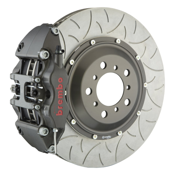 Brembo Pista Race Front Big Brake Kit, 4-Piston Clear Hard Anodized Calipers, 380x34mm Type-3 Slotted 2-Piece Rotors 3K3.9031AZ