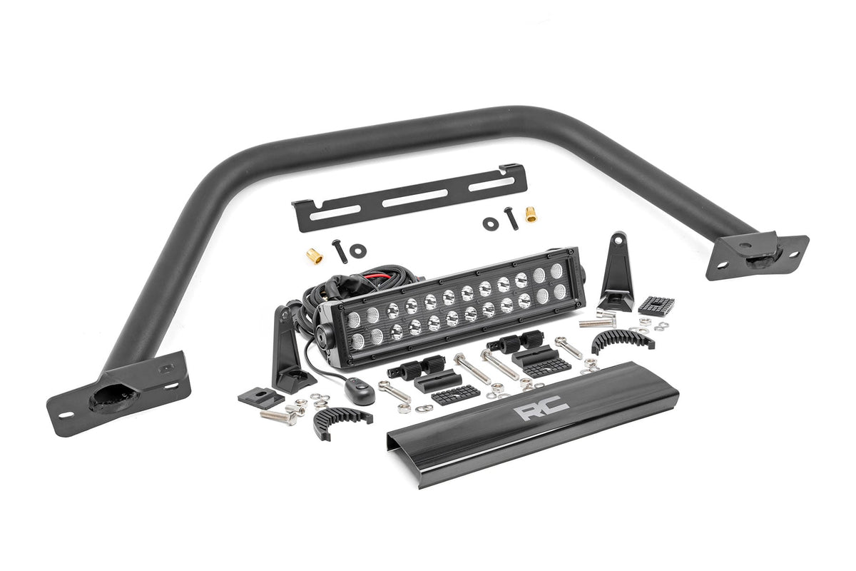 Rough Country Safari Bar 12" Led Light Bar Black Dual Row Oe Modular Steel Fits Ford Bronco (21-23) 51118