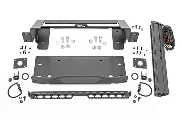 Rough Country High Winch Mount All Models 20 Inch Black Single Row Led Drl Fits Ford Bronco (21-23) 51068