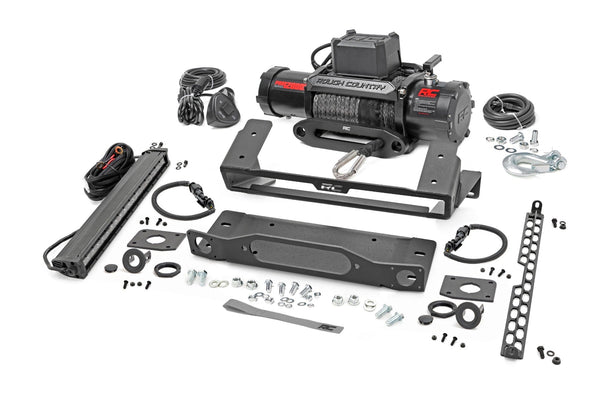 Rough Country High Winch Mount All Models 12000S 20 Inch Black Single Row Led Ford Bronco 4Wd (2021-2023) 51098