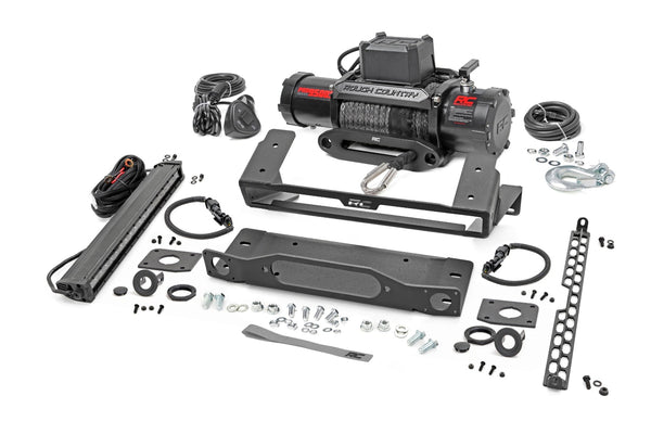Rough Country High Winch Mount All Models 9500S 20 Inch Black Single Row Led Fits Ford Bronco (21-23) 51095