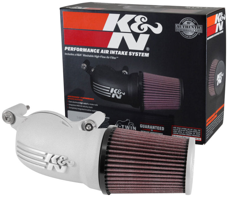 K&N 01-17 Harley Davidson Softail / Dyna FI Performance Air Intake System Silver 57-1137S