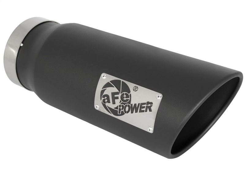 aFe Power MACH Force-Xp 5in In x 6in Out x 15in L Bolt-On 409 SS Exhaust Tip Black 49T50601-B15