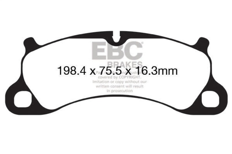 EBC 12-15 Porsche 911 (991) (Cast Iron Rotor only) 3.8 Carrera S Yellowstuff Front Brake Pads DP42144R