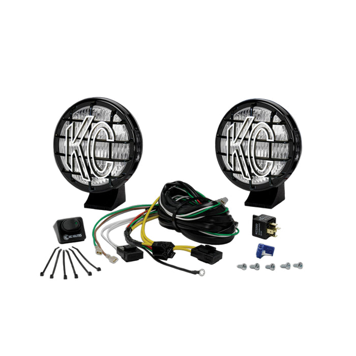 KC HiLiTES Apollo Pro 5in. Halogen Light 55w Fog Beam (Pair Pack System) Black 452