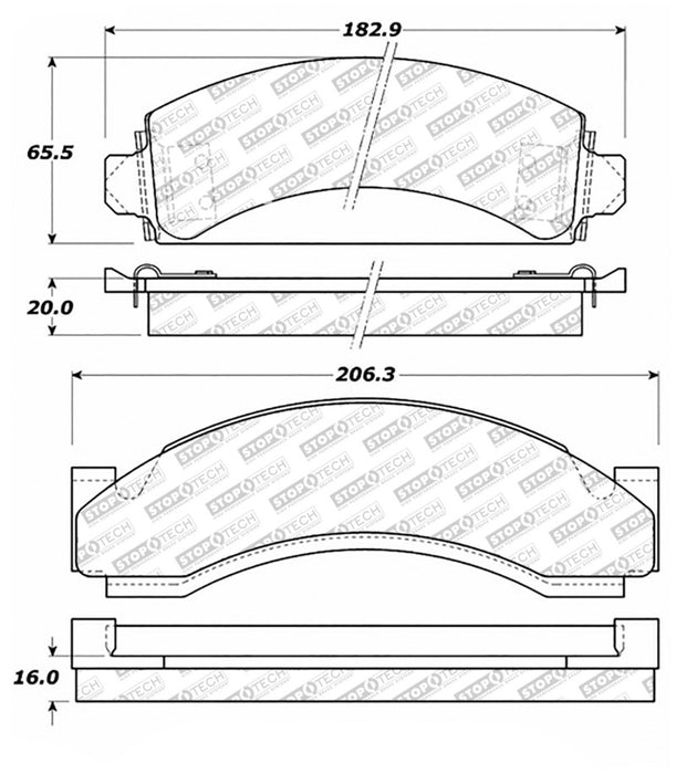 StopTech Street Select Brake Pads w/Hardware Front/Rear 305.0543