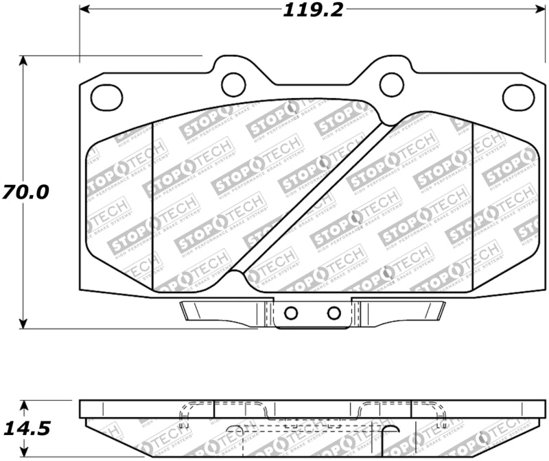 StopTech 89-96 Compatible with Nissan 300ZX Street Performance Front Brake Pads 308.0647