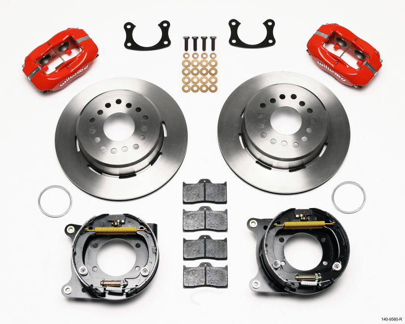 Wilwood Forged Dynalite P/S Park Brake Kit Red New Big Ford 2.50in offset Staggrd Shock 140-9560-R