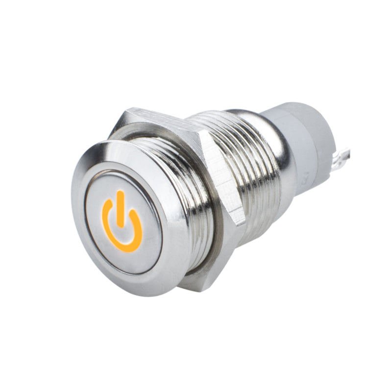 Oracle Pre-Wired Power Symbol Momentary Flush Mount LED Switch Amber 2050-005