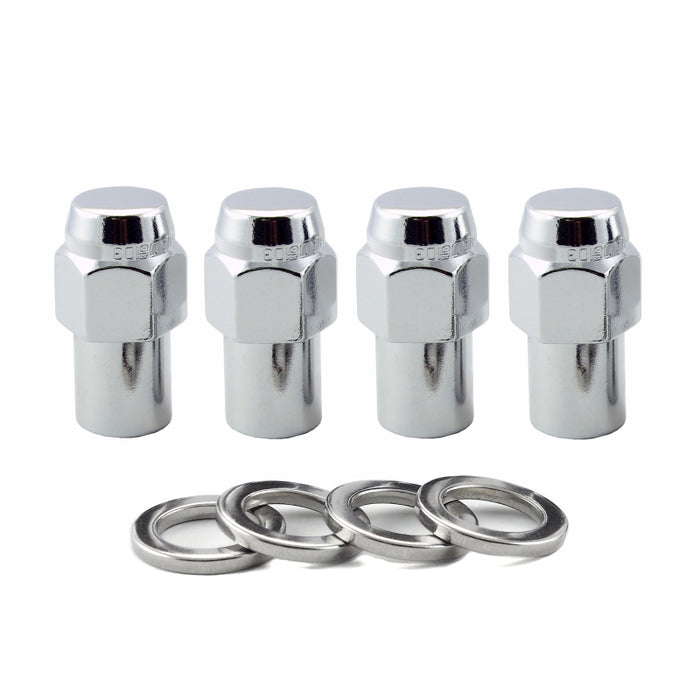 McGard Hex Lug Nut (Reg. Shank .746in.) M12X1.5 / 13/16 Hex / 1.65in. Length (4-Pack) Chrome 61002