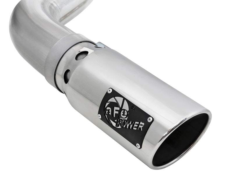 aFe Large Bore-HD 4in 409 SS DPF-Back Exh 18-19 Ford F-150 V6-3.0L (td) w/ Polished Tip 49-43106-P