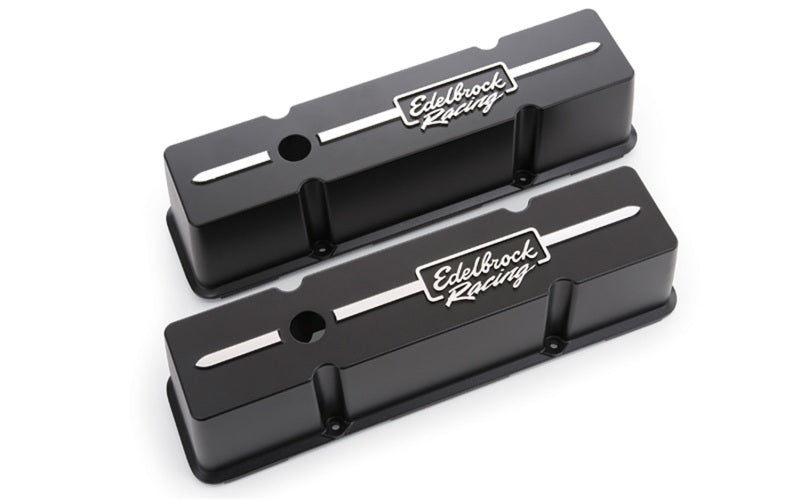 Edelbrock Valve Cover Racing Series Chevrolet 1959-1986 262-400 CI V8 Tall Black 41643