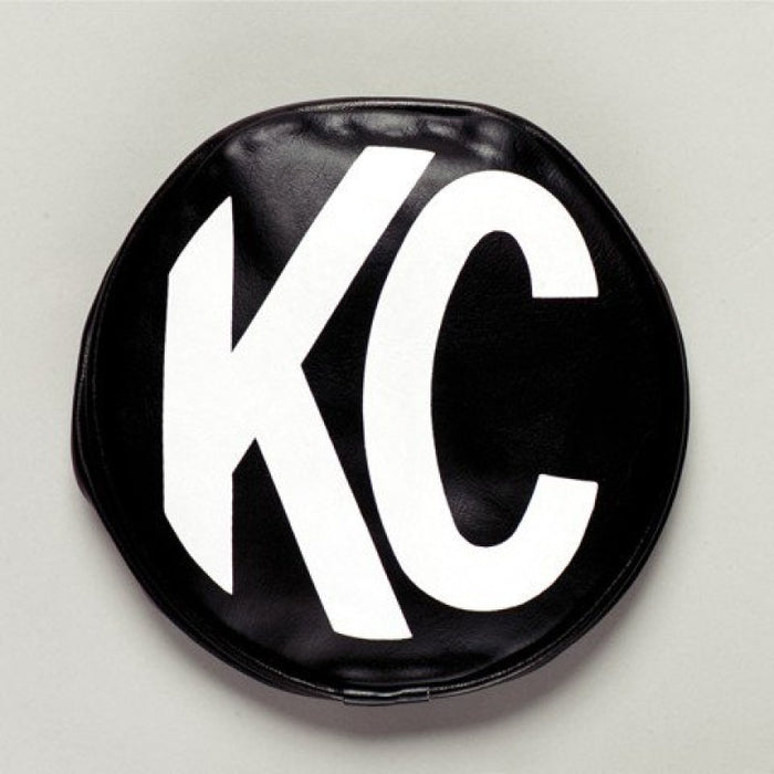 KC HiLiTES 6in. Round Soft Cover (Pair) Black w/White KC Logo 5100