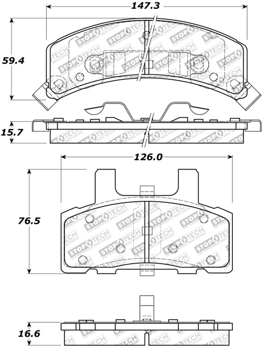 StopTech Street Touring 88-91 GMC/Chevy C1200/C2500/K1500/K2500 Front Brake Pads 308.0369