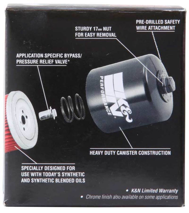 K&N Motorcycle Oil Filter: High Performance, Premium, Designed to be used with Synthetic or Conventional Oils: Fits Select Triumph, Peugeot Vehicles, KN-191