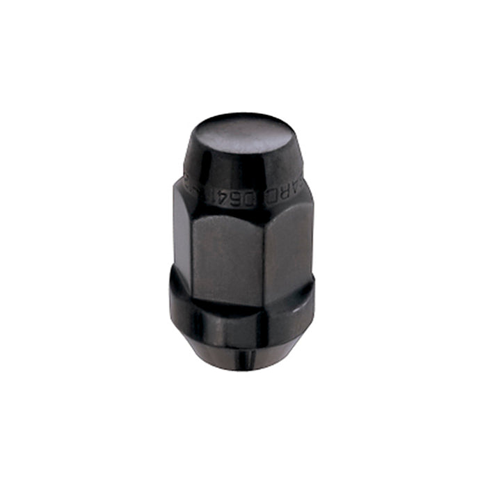 McGard Hex Lug Nut (Cone Seat Bulge Style) M14X1.5 / 22mm Hex / 1.635in. Length (4-Pack) Black 64074