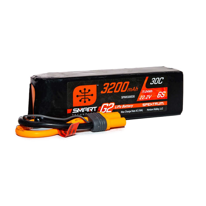 Spektrum SMART 3200mAh 6S 22.2V Smart G2 LiPo 30C IC5 SPMX326S30 Airplane Batteries