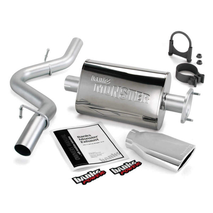 Banks Power 04-06 compatible with Jeep 4.0L Wrangler Unlimited Monster Exhaust Sys SS Single Exhaust w/ Chrome Tip 51315