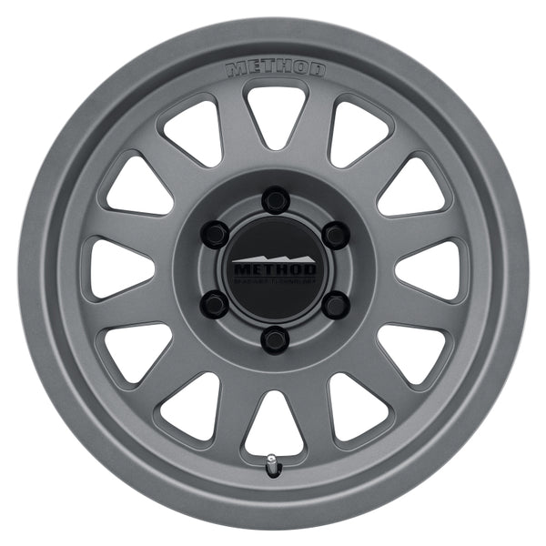 Method MR704 17x8.5 0mm Offset 5x5 71.5mm CB Matte Titanium Wheel MR70478550800