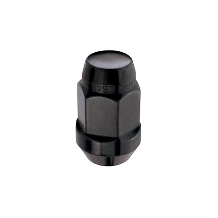 McGard Hex Lug Nut (Cone Seat Bulge Style) M12X1.5 / 3/4 Hex / 1.45in. Length (4-Pack) Black 64015