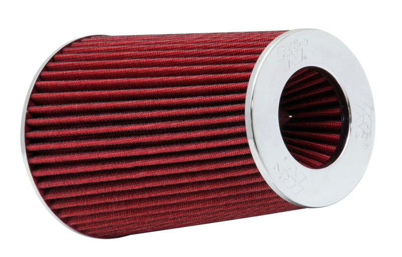 K&N Universal Air Filter Chrome Round Tapered Red 4in Flange ID x 1.125in Flange Length x 9.5in H RG-1002RD