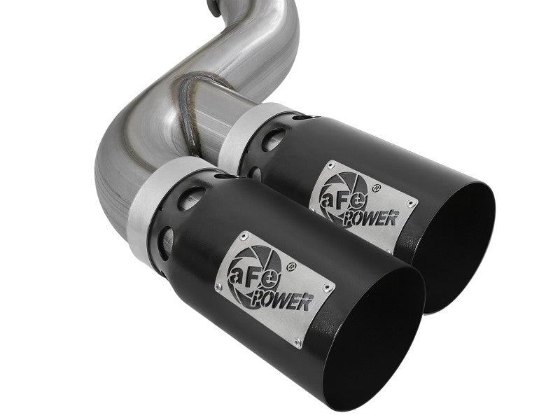 aFe Power 15-16 Ford F250/F350 6.7L Diesel Rebel XD 4in 409 SS DPF-Back Exhaust System Black Tips 49-43121-B