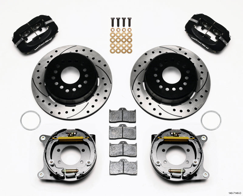 Wilwood Forged Dynalite P/S Park Brake Kit Drilled Ford 8.8 w/2.5in Offset-5 Lug 140-7146-D